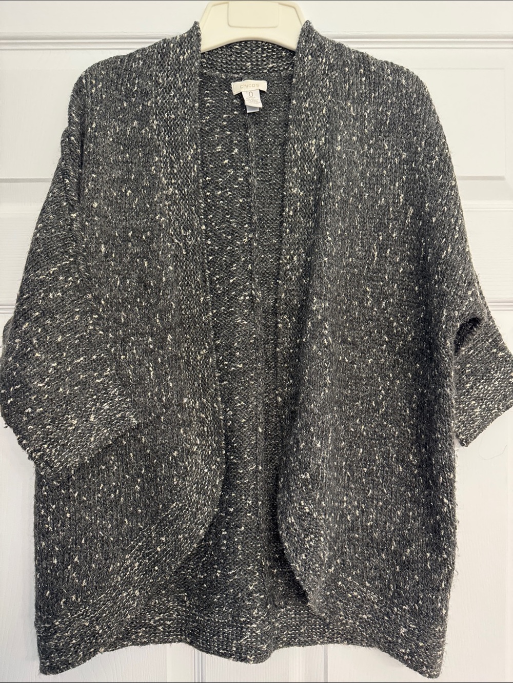 Chico's Charcoal Marled Open-Front Women's Cardigan